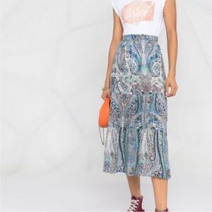 Ba&sh Bahia tiered skirt in a blue paisley print 2